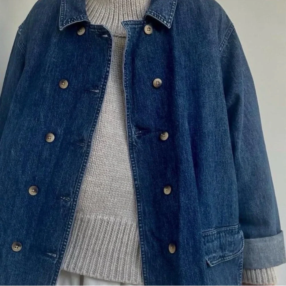 L.L. Bean RARE Double Breasted Bug Jean Jacket